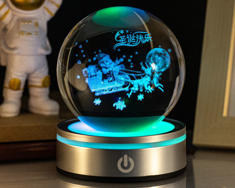 Colorful LED Crystal Ball Night Light – 3D Illusion Table Lamp Home Decor