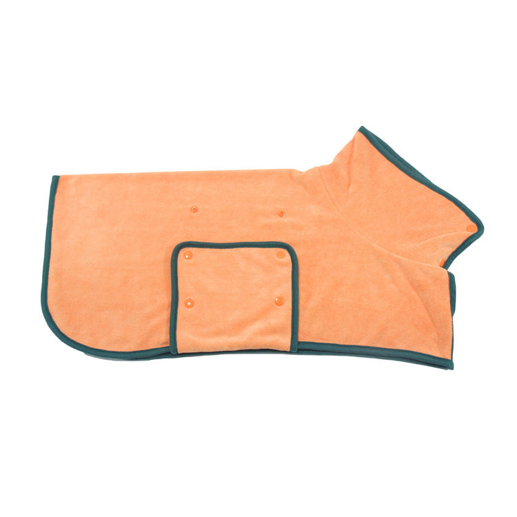 Pet Bath Drying Robe Wrap – Microfiber Absorbent Dog & Cat Towel Coat