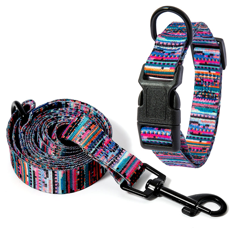 Heavy Duty Dog Collar and Leash Set Pet Walking Control Training Collar Lead