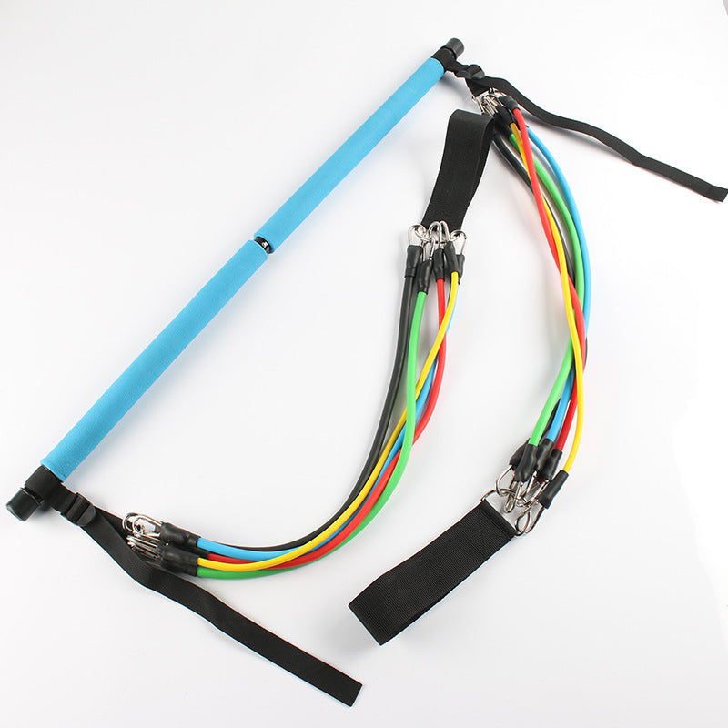 Portable Pilates Bar with Resistance Bands – Home Gym Fitness Equipment
