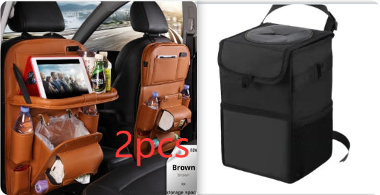 Car Interior Organizer – Waterproof PU Leather Seat Back Storage for Busy Drivers