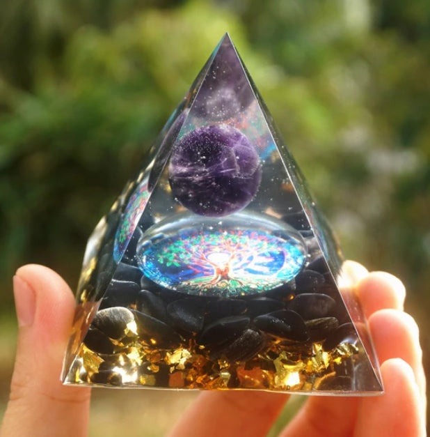 Natural Crystal Stone Pyramid – Energy Balance Decor for Home Desk Office Interior Styling