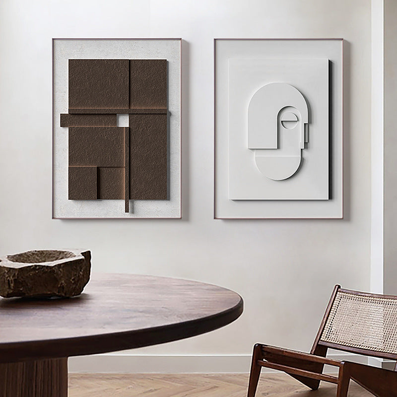 Aesthetic Minimalist Wall Art – 3D Morandi Geometric Painting