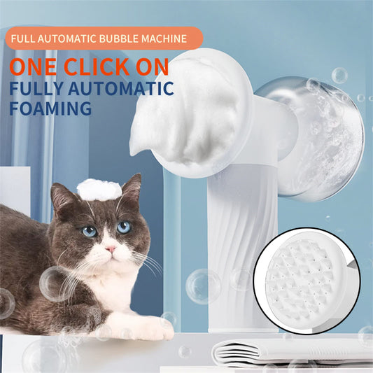 Foaming Dog Shampoo Brush – Electric Pet Bath Scrubber for Cats & Dogs