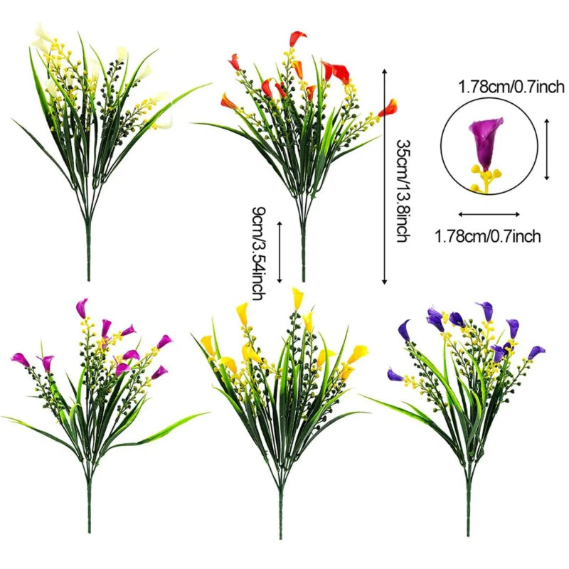 Long Stem Calla Lily Fake Flowers – Indoor Planter & Porch Decoration