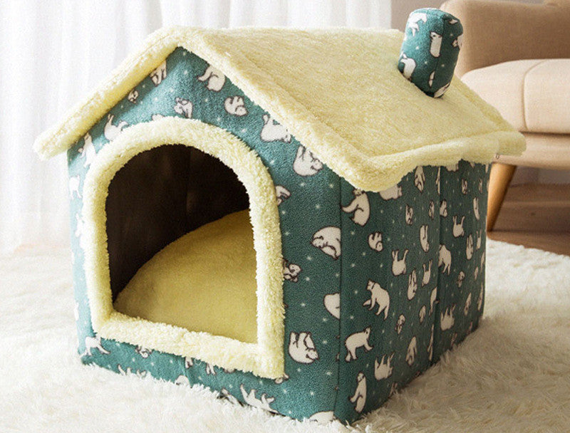 Foldable Dog House Bed – Cozy Winter Pet Bed Sofa