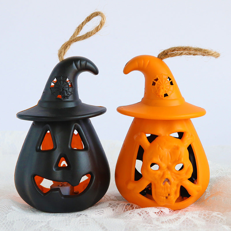 Halloween Pumpkin Skull Candle Lamp – Creepy LED Night Light Party Decor