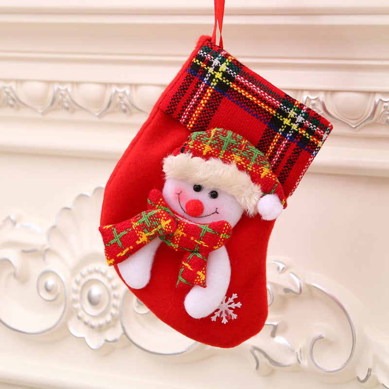 Santa Christmas Socks Hanging Bag – Festive Tree Ornament Gift Storage