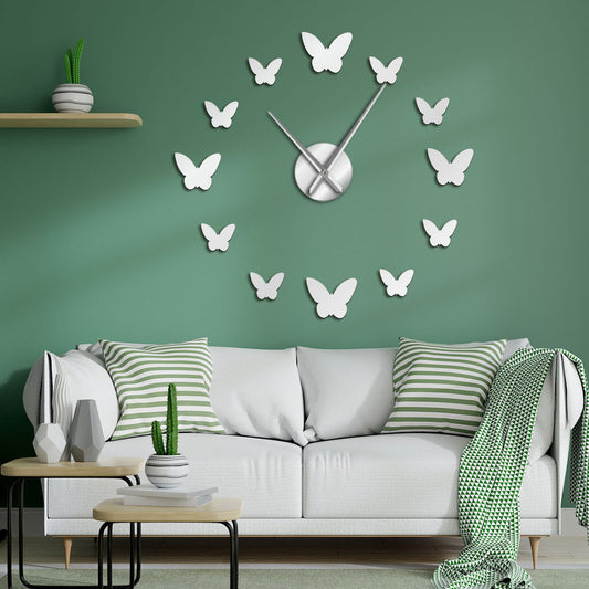 3D Mirror Butterfly Wall Clock – Large DIY Wall Decor for Living Room & Bedroom