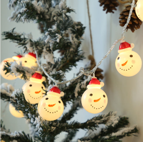 Christmas Snowman String Lights – Warm White LED Fairy Lights