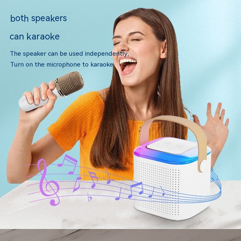 Wireless Karaoke Speaker System – Bluetooth RGB Microphone Set for Home Party & Entertainment
