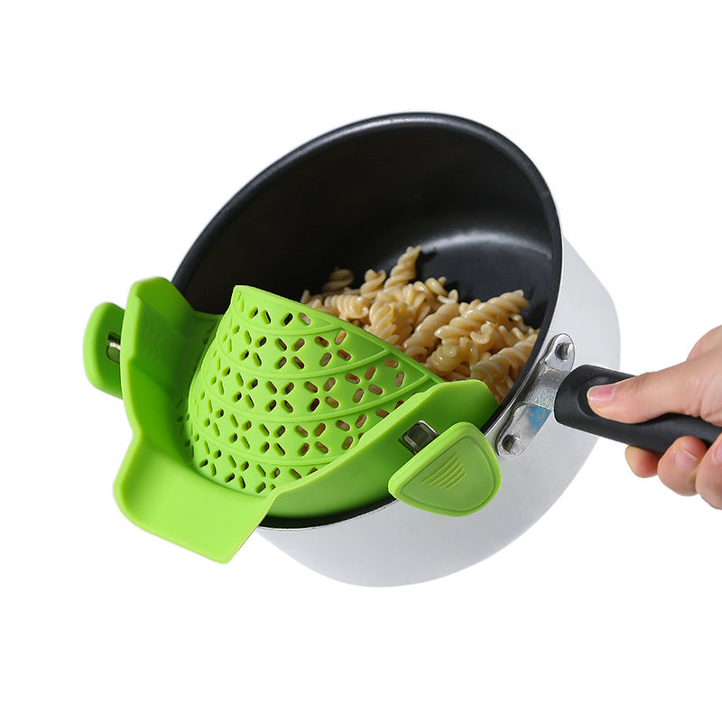 Silicone Pot Strainer Clip – Easy Drain Stopper for Mess-Free Cooking