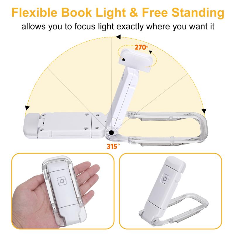 Portable Book Reading Light LED Clip – Rechargeable Eye Care Lamp for Bedside Reading