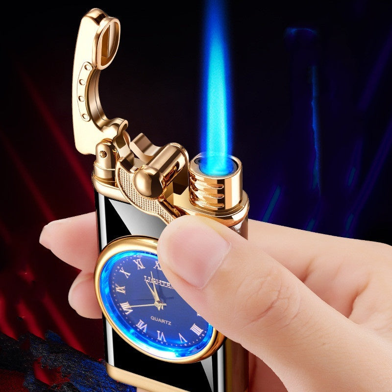 Electric Watch Lighter Men – Windproof Blue Flame Creative Wrist Watch Lighter Gift