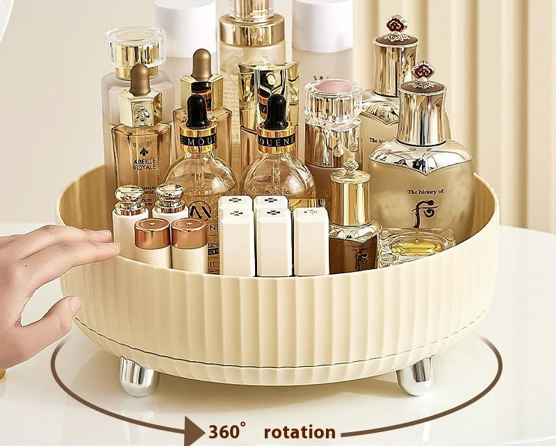 360° Rotating Cosmetic Storage Box – Makeup Organizer for Home & Travel