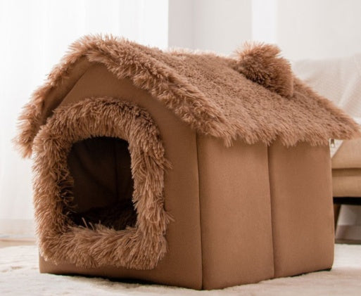 Foldable Dog House Bed – Cozy Winter Pet Bed Sofa