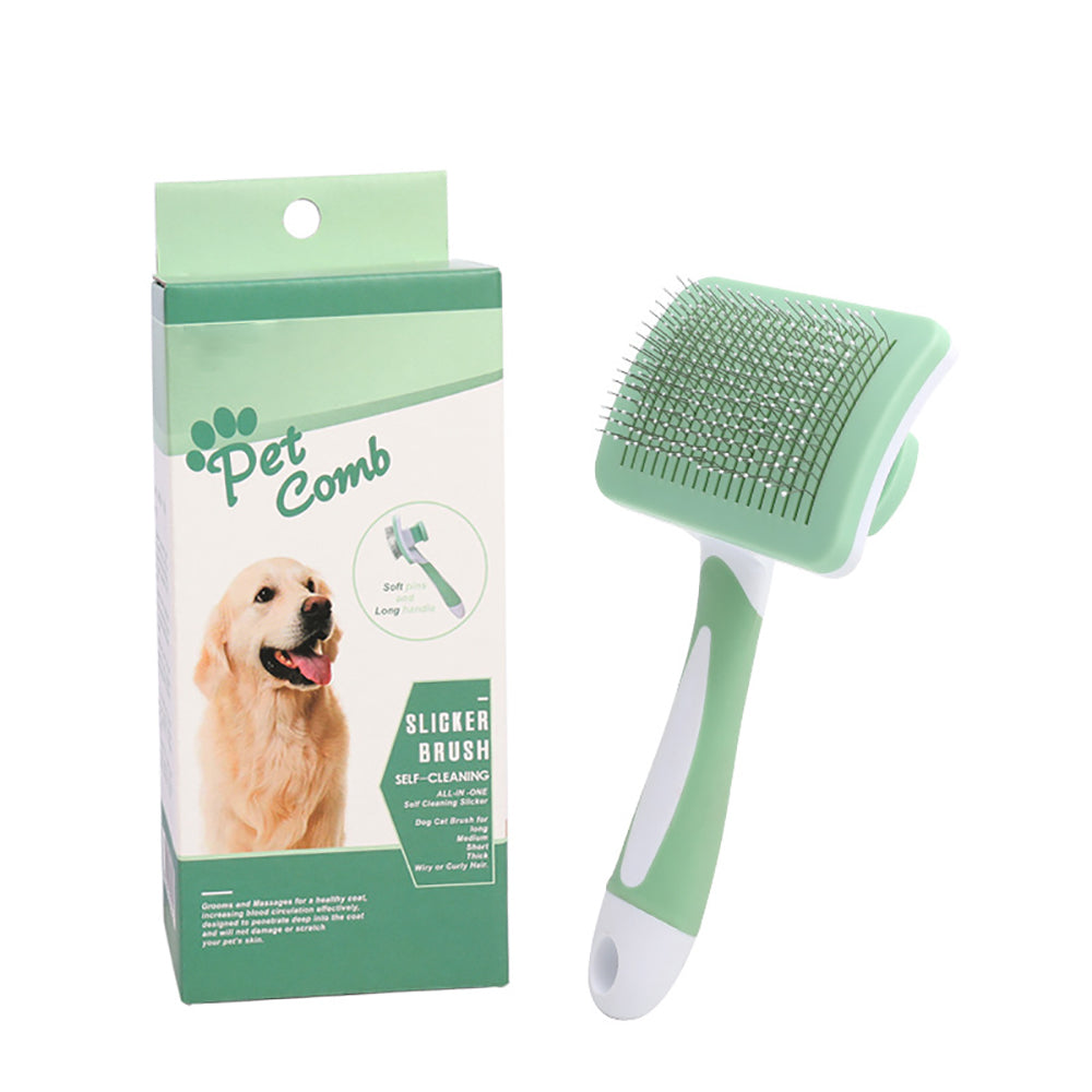 Professional Self-Cleaning Pet Brush – Dog Cat Hair Removal & Deshedding Tool