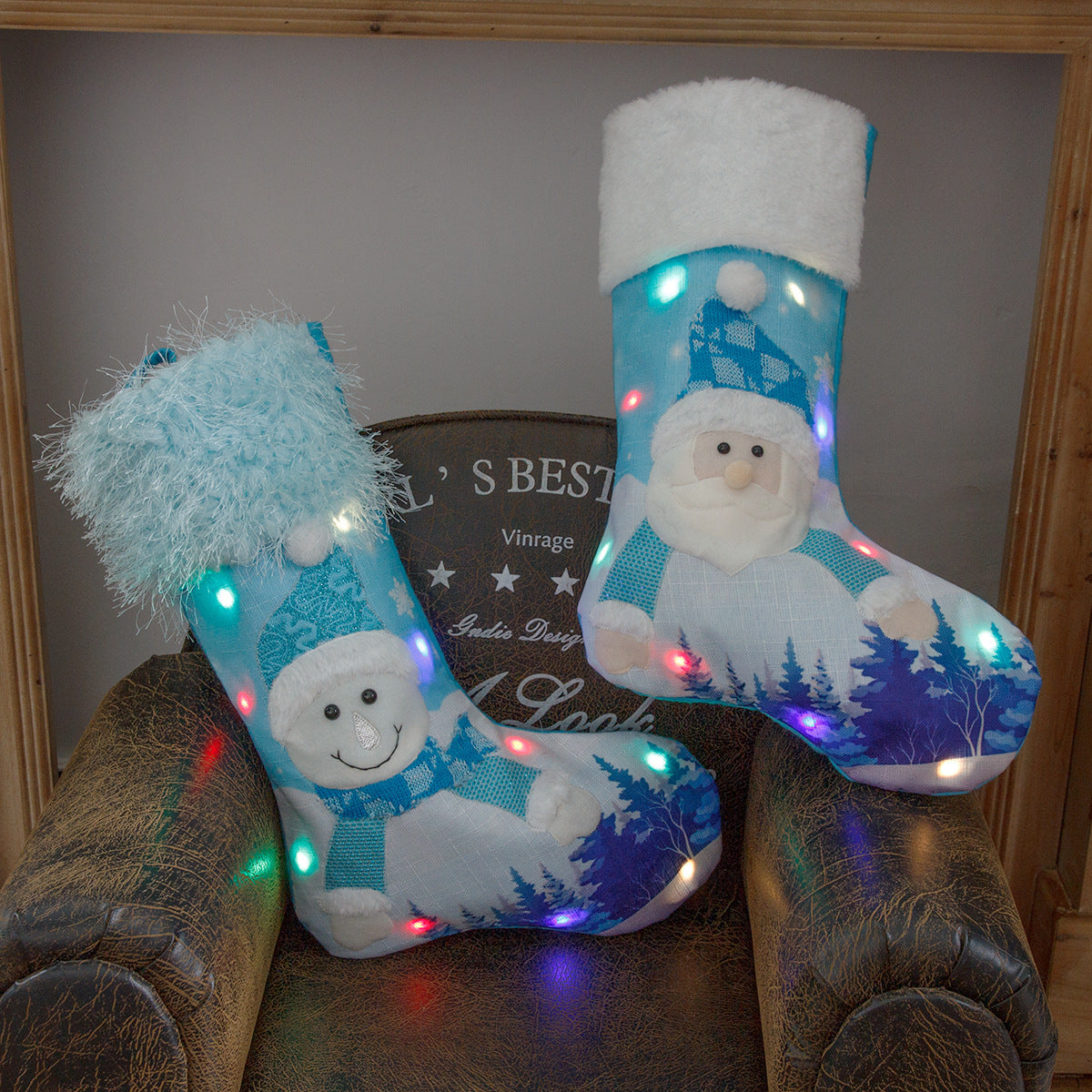 Glowing LED Christmas Stocking – Festive Gift Bag, Unique Holiday Home Decoration