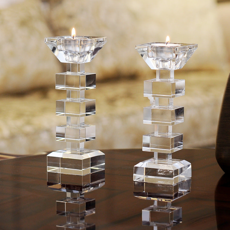 Modern Home Decor Crystal Candle Holder – Ideal for Tables & Showrooms