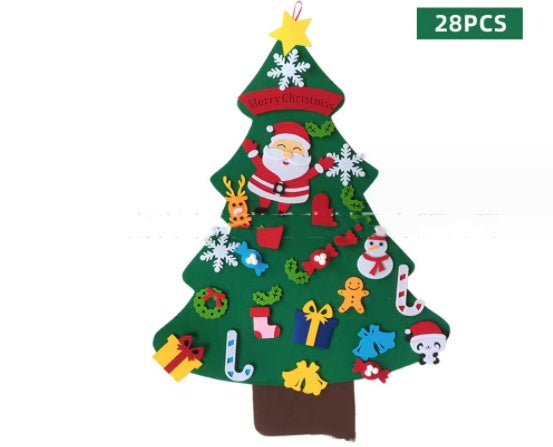 Christmas Felt Tree Decoration Set – DIY Reusable Wall Decor for Kids Holiday Activity