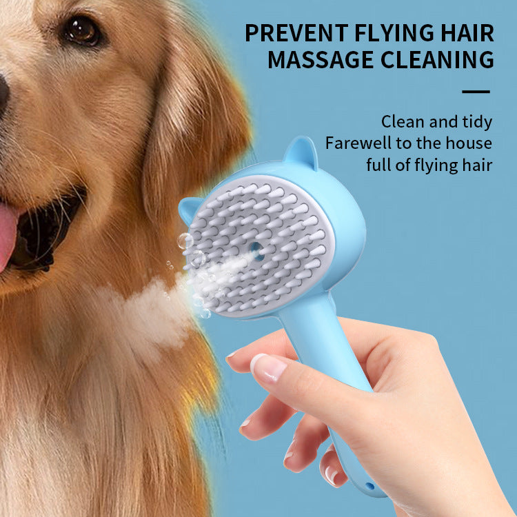 Smart Pet Grooming Brush with Mist – Self Cleaning Dog & Cat Detangling & Deshedding Comb