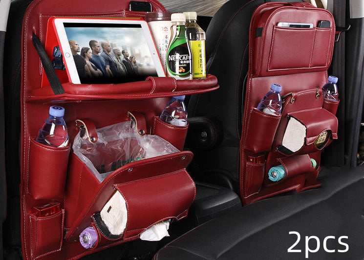 Car Interior Organizer – Waterproof PU Leather Seat Back Storage for Busy Drivers