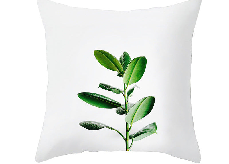 Light Tropical Plants Peach Skin Fleece Pillowcase – Soft Home Decor Cushion Cover