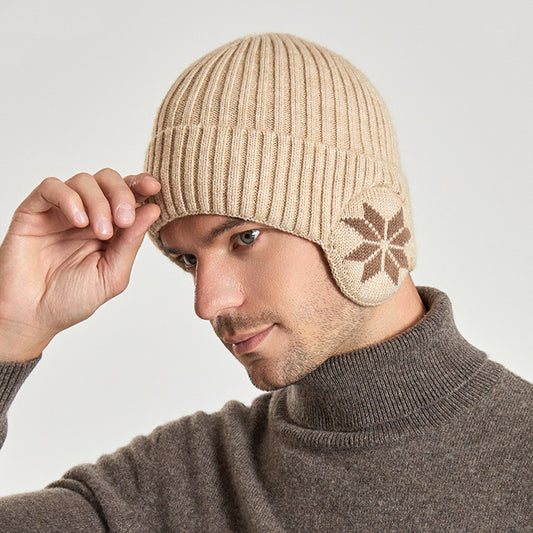 Thermal Woolen Winter Hat for Men – Fleece‑Lined, Thick & Cozy Beanie