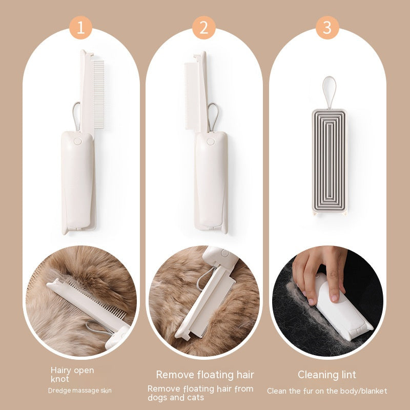 Pet Grooming Brush – Hair Removal & Massage Tool for Dogs and Cats