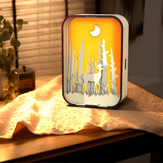 Wood Carving Bedside Night Light – Minimalist LED Table Lamp for Bedroom & Home Decor
