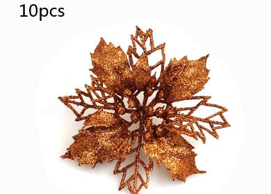 Christmas Glitter Fake Flowers – Festive Tree Decorations for Home & Party Setup