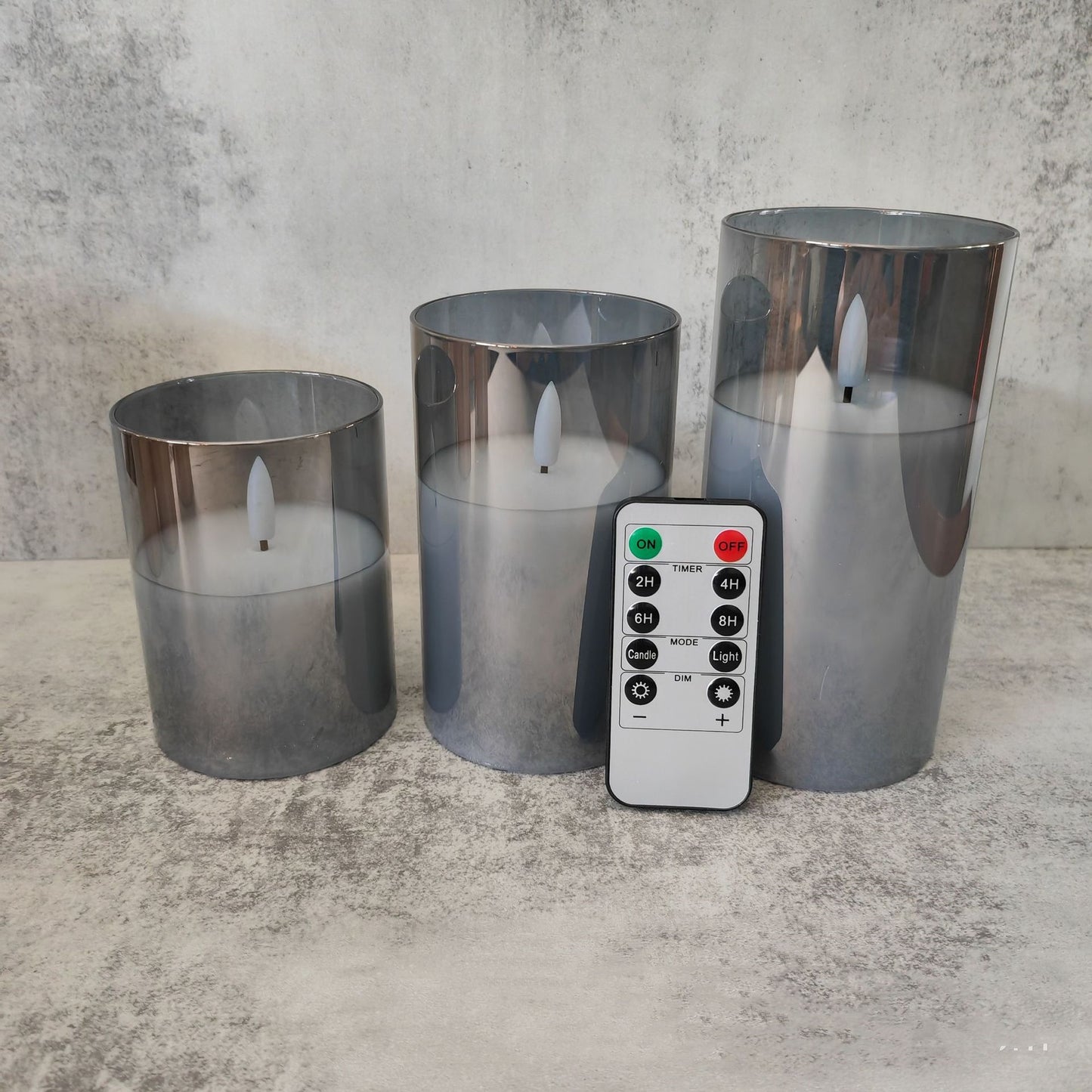 Electroplated Glass LED Candles – Rechargeable Flameless Lights for Elegant Decor