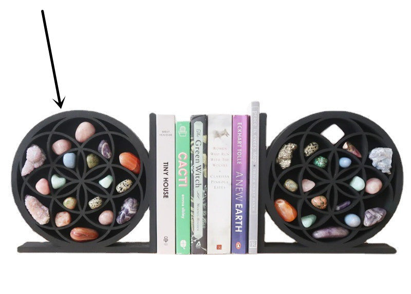 Boho Wall Decor Shelf – Crystal Clip Storage for Books, Trinkets & More