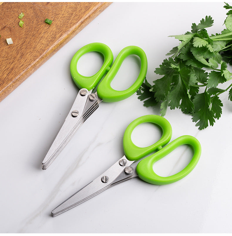 Fast Chop Kitchen Herb Scissors – Multi-Layer Stainless Steel Green Onion & Seaweed Cutter Tool
