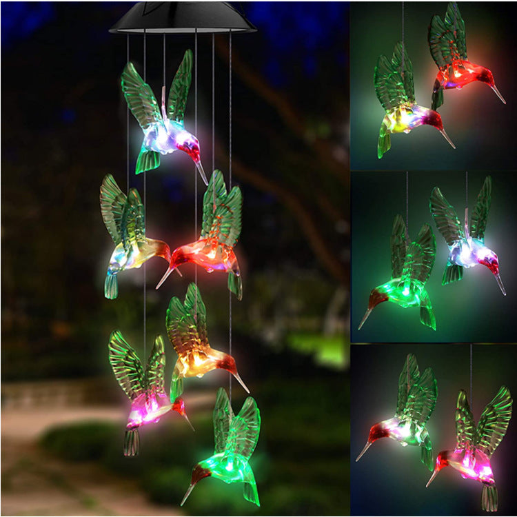 Solar Butterfly Wind Chime Lamp – LED Color Changing Garden Light