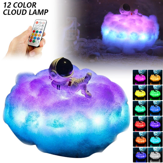 Colorful Clouds LED Lamp – Astronaut Night Light for Bedroom & Playroom