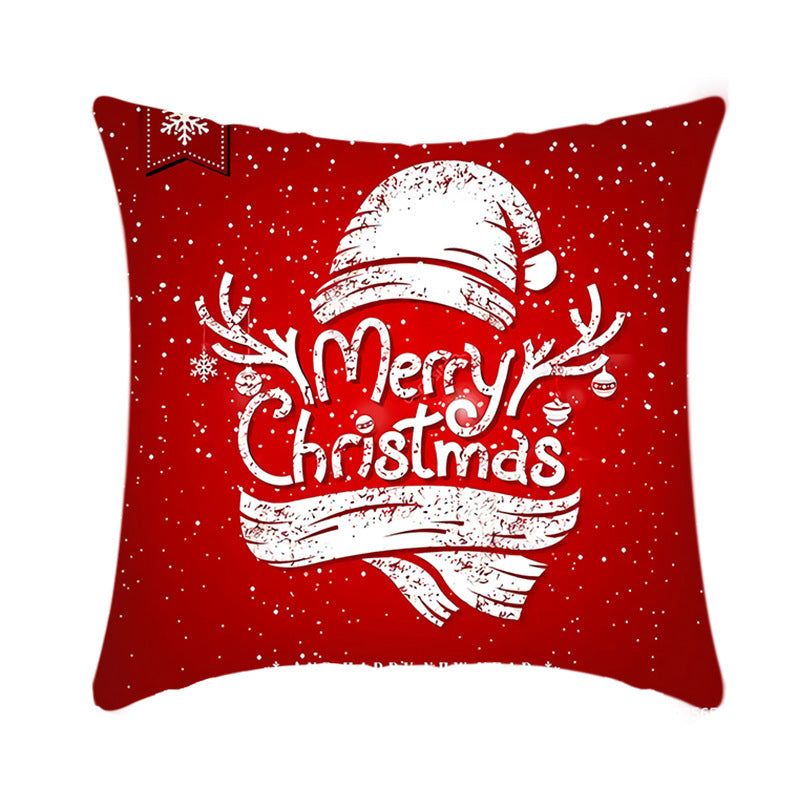 Christmas Decorative Cushion Cover Elk Santa Claus | Festive Sofa Pillow Xmas Home Decor