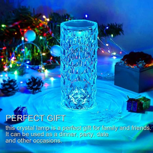 Romantic Bedroom LED Crystal Lamp – 16 Colors Rose Touch Night Light for Home Decor