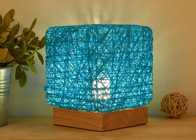 Cozy Rattan LED Lamp – Dimmable USB Night Light | Aesthetic Desk Decor