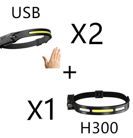 Waterproof COB LED Headlight Flashlight – USB Rechargeable Hands-Free Camping & Hunting Lamp