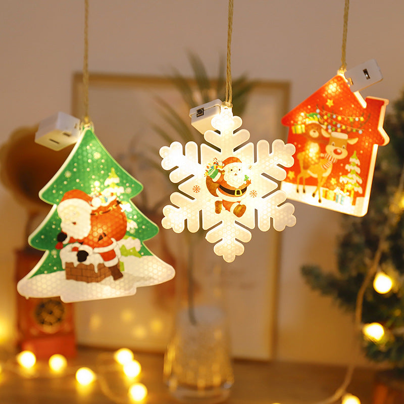 Fairy Curtain String Lights LED Star Snowflake – Christmas Decoration Lights for Bedroom & Party