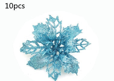 Christmas Glitter Fake Flowers – Festive Tree Decorations for Home & Party Setup