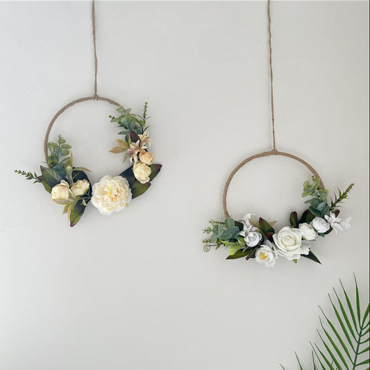 Decorative Rose Wall Garland – Boho Floral Wall Hanging for Living Spaces