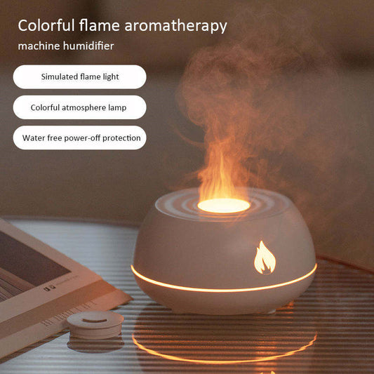 Portable Flame Humidifier – Essential Oil Diffuser for Relaxation & Sleep