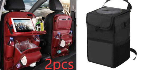Car Interior Organizer – Waterproof PU Leather Seat Back Storage for Busy Drivers