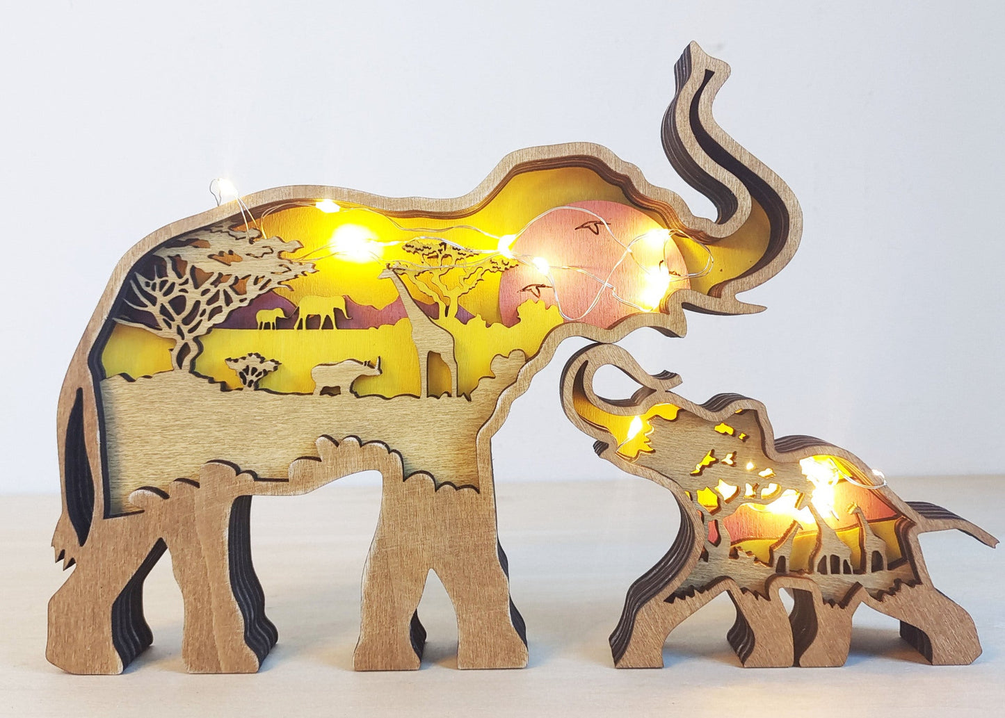 3D Wooden Animal Carving Wall Art – Rustic Cabin Decor, Handmade Christmas Gift Ornament
