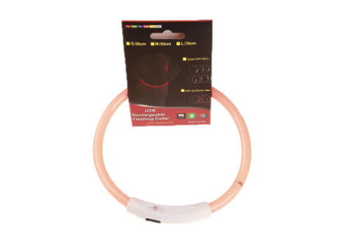 USB Rechargeable LED Pet Collar – Flashing Glowing Dog Necklace for Safe Night Walks