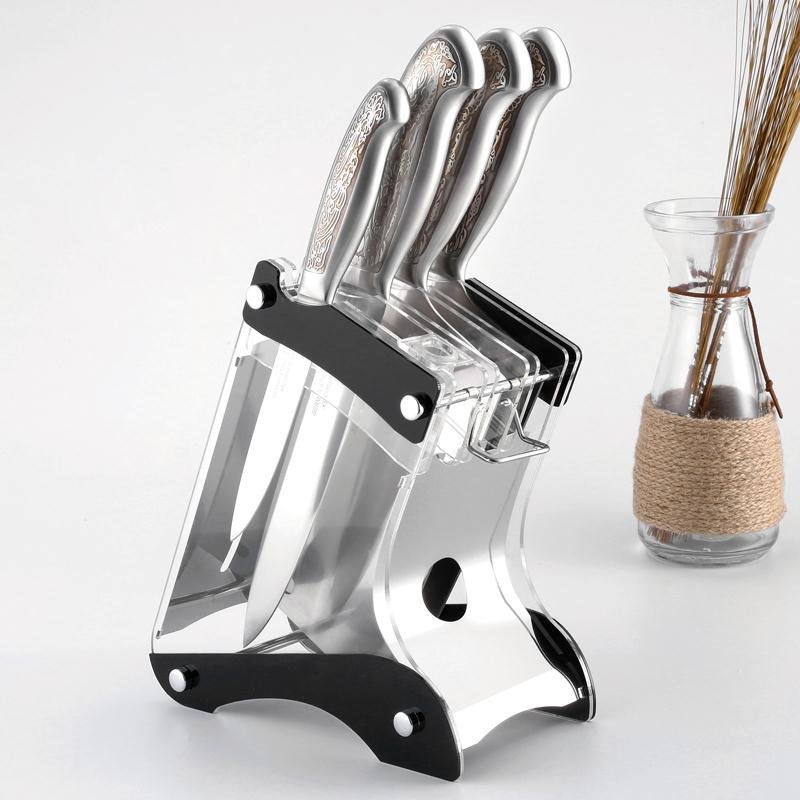 Transparent Acrylic Knife Holder Stand – Stylish Kitchen Organization Rack