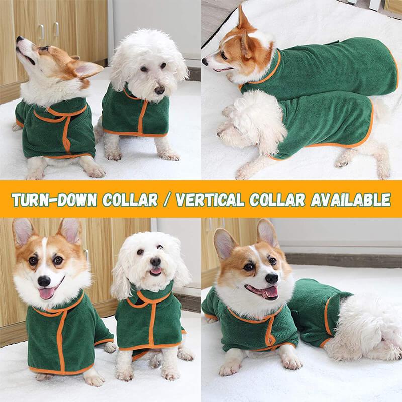 Pet Bath Drying Robe Wrap – Microfiber Absorbent Dog & Cat Towel Coat