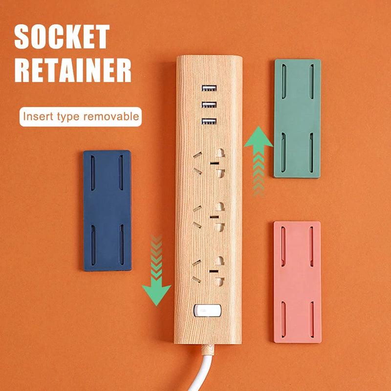 Self Adhesive Power Strip Holder – Wall Socket Organizer Cable Management Storage Rack